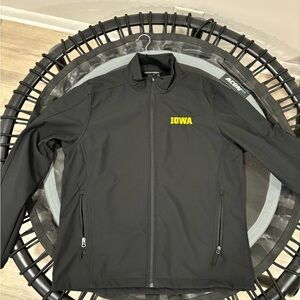 University of Iowa - Port Authority Black Windbreaker with Yellow Iowa Logo